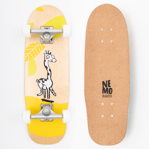 NEMO BOARDS Cork Softgrip Kids Skateboard Mari Giraffe - 24.75"